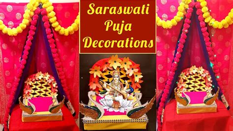 Saraswati Puja Decoration Ideas Basant Panchami Crafts Easy Puja