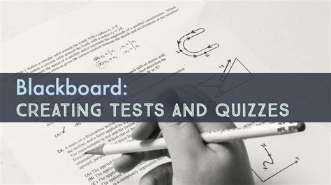 Blackboard Creating Tests And Quizzes Youtube
