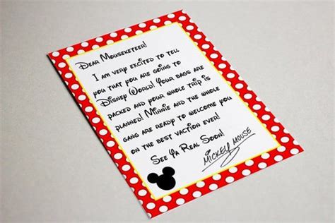 Surprise Youre Going To Disney Letter From Mickey Mouse Etsy