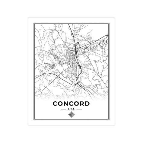 Concord Map Print Poster Canvas Map Of Concord New Hampshire Etsy