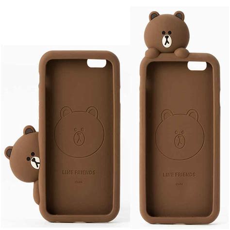 3d Cute Line Brown Bear Phone Cases For Iphone 6 6s Plus 7 7plus Soft