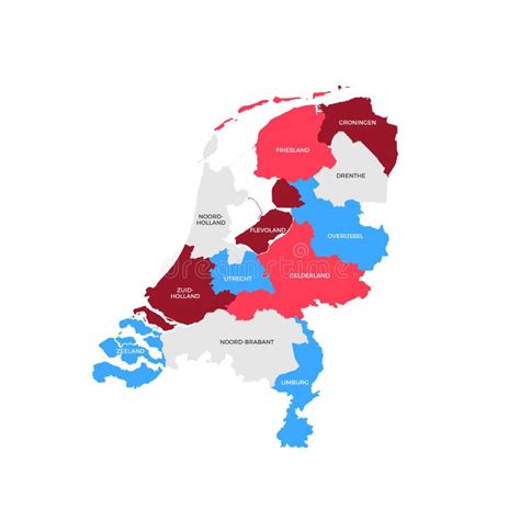 de gebieden van nederland vector illustratie illustration of kaart 9525165