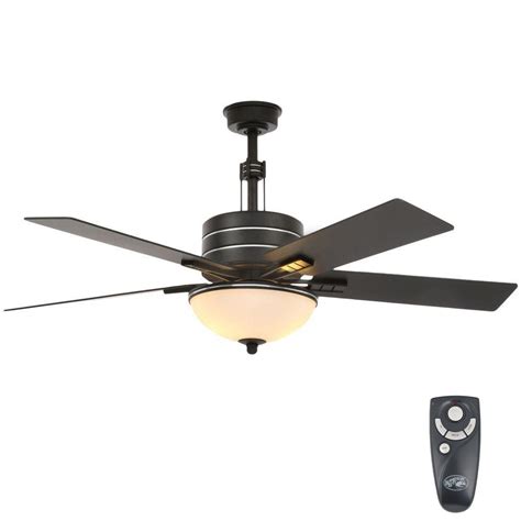 The eglo noosa is a low profile, minimalist ceiling fan. Hampton Bay Carlsbad 52 in. Indoor Black Ceiling Fan with ...