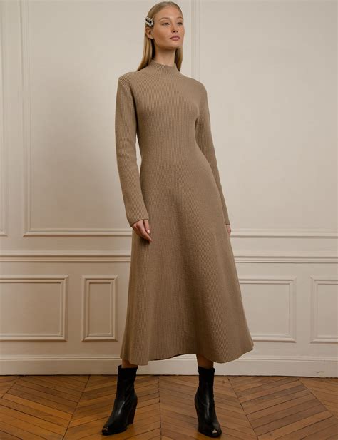 brown wool long knit dress long knitted dress knitted dress outfit wool knitted dress