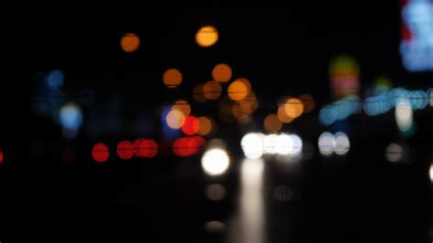 Abstract Blur Light Bokeh Of Car Driving In Night City Stock Footage