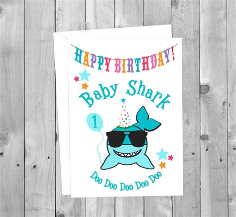 Personalised Baby Shark Birthday Card For Boys Baby Shark Etsy Australia