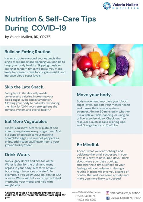 Nutrition And Self Care Tips During Covid Free Resource Friday