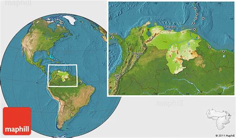 Physical Location Map Of Venezuela Satellite Outside