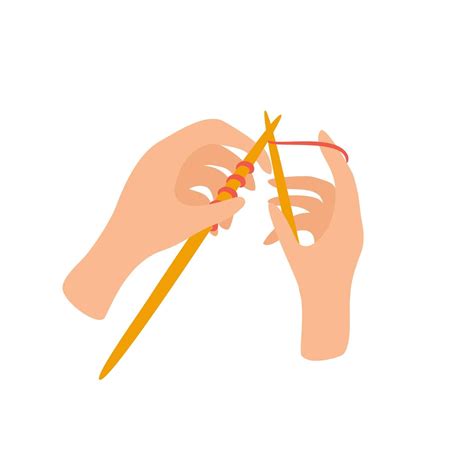 Hands With Knitting Needles And Knitting Handcraft Hobby Concept Home