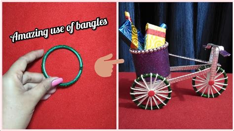 Bangles Craft Diy Cycle From Bangles Best Out Of Waste Craft Idea