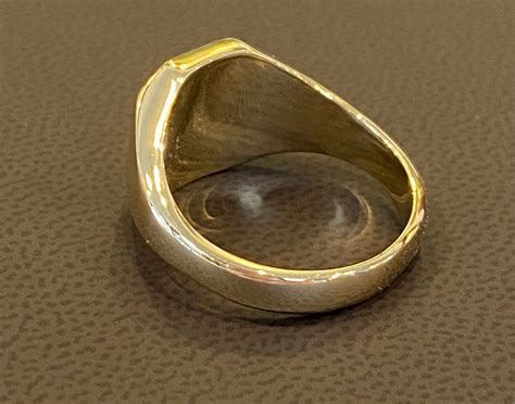 Gents 14k Yellow Gold Octagonal High Polish Signet Ring Exeter Jewelers