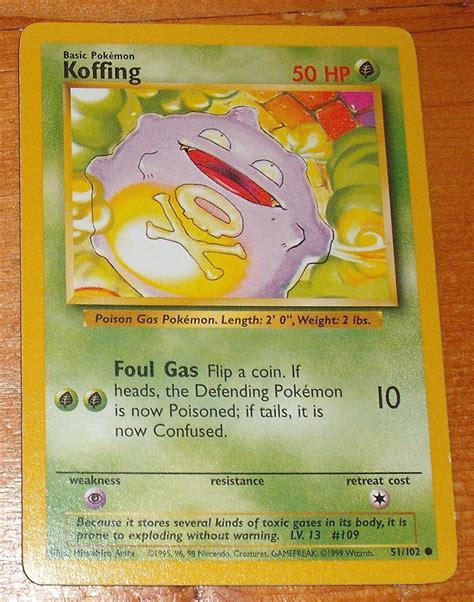 1999 Koffing Basic Pokémon Card 51 102 Ebay