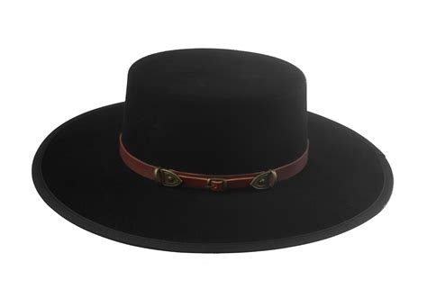 Bolero Hat The Magnate Black Fur Felt Flat Crown Wide Brim Etsy