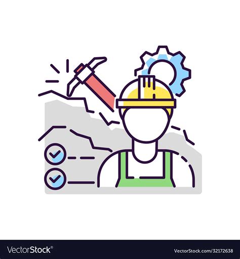 Mining Engineer Rgb Color Icon Royalty Free Vector Image