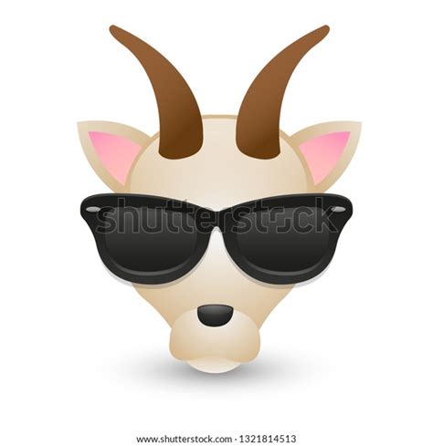 Goat Sunglasses Farm Animal Emoji Illustration Stock Vector Royalty