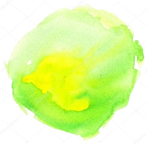 Green And Yellow Watercolor Stain — Stock Vector