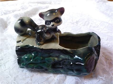 Vintage Raccoon Planter Etsy Vintage Planters Vintage Etsy