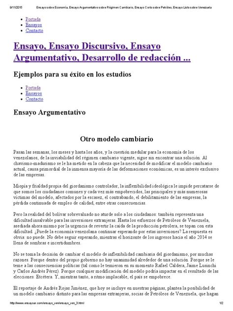 Ensayo Argumentativo Ejemplo Corto Actualizado Febrero 2024