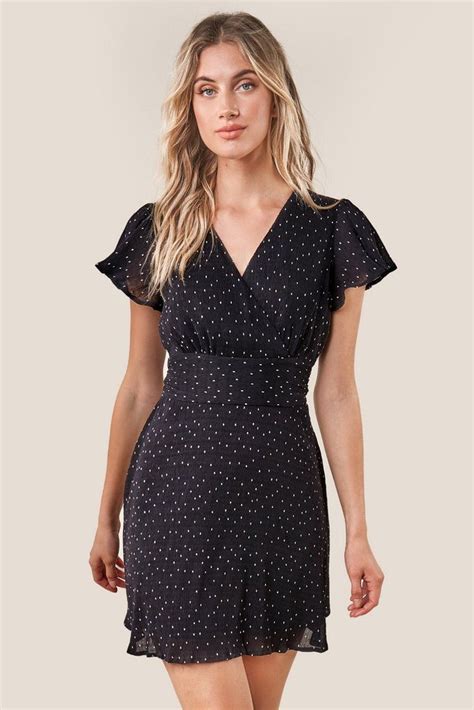 Polka Dot Mini Dress In With Images Black Polka Dot Dress