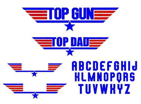 Top Gun Logo Diy Personalize Top Gun Font Svg Top Gun Font Etsy India
