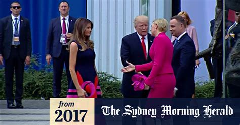 video polish first lady dodges trump handshake