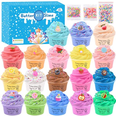 Buy 18 Pack Super Soft Fluffy Butter Slime Kit With Candy Ice Cream