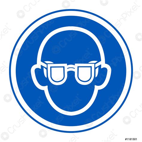 Symbol Wear Safety Glasses Sign Isolate On White Background Vector Stock Vector Crushpixel