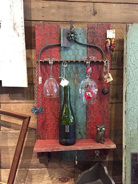 Wine Rack Jewelry Display From Pallets An Old Rake Head