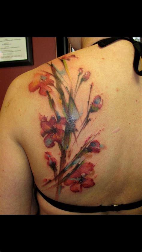 Watercolor Tattoo Watercolor Red Flowers By Justin