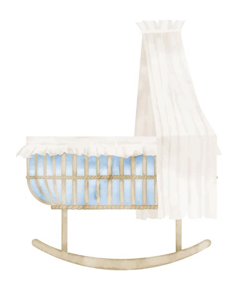 Premium Vector Baby Cradle Hand Drawn Watercolor Illustration Of Crib