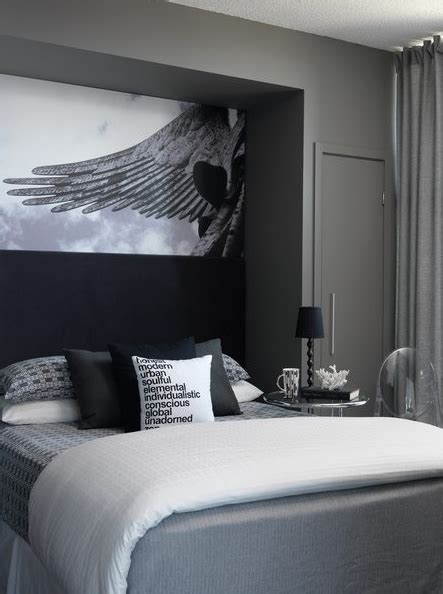 Bedrooms Charcoal Gray Walls Bed Nook Gray Bedding Black