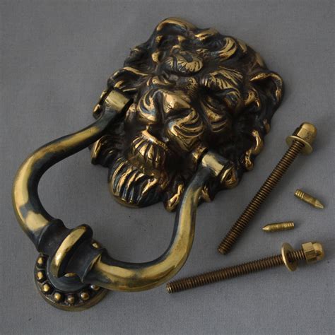 Brass Lion Head Door Knocker Architectural Decor