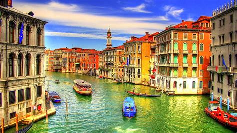 Hd Wallpaper Italy Landscape City House Building Colorful Water