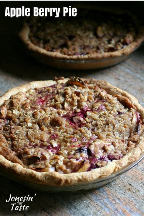 Sour Cream Apple Triple Berry Pie With Oatmeal Crumble Topping