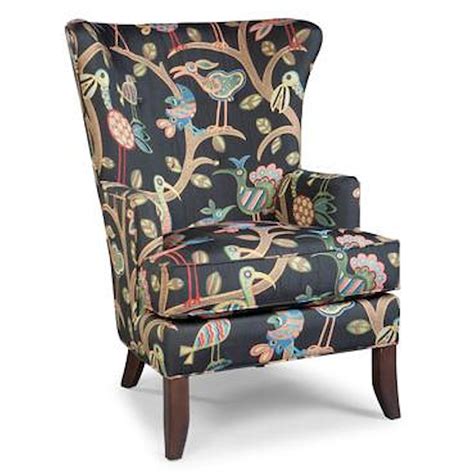 Fairfield Chairs 341935464 Contemporary Wing Chair With Exposed Wood