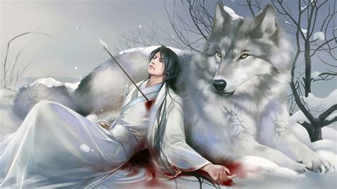 27 Spirit Mythical Wolf Anime White Wolf Wallpaper