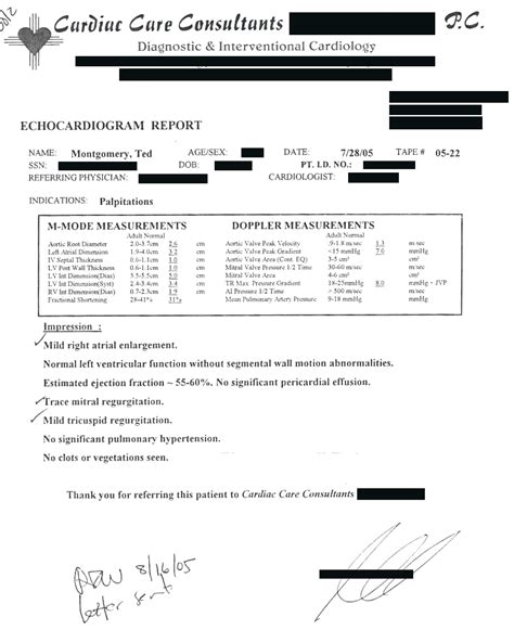 Echocardiogram Report Template