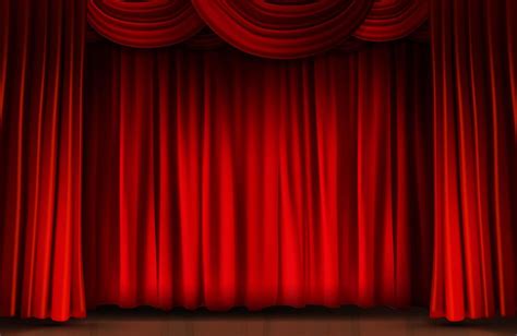 Red Curtain Closes On Stage Background Vector Illustration 10628227