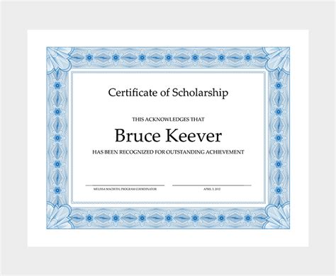 A scholarship resume template that will get you the money. Scholarship Certificate Template - 7+ (Free Editable for Word & PDF)