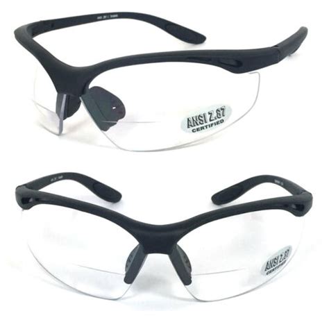 matte black wrap around ansi z87 1 safety bifocal reading glasse shatterproof ebay