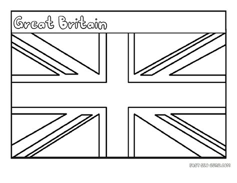 Printable Flag Of Great Britain Coloring Page For Kids Flag Coloring