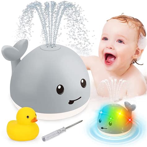 Bathroom Toy Whale Spouts Water With Led Light Nuheby