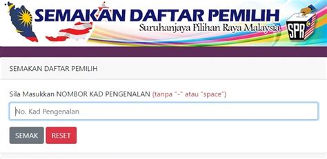 Pada tahun ini tarikh pengundian adalah pada 9 mei 2018, setiap selang 5 tahun malaysia akan contoh spr 123456121345 hantar ke 15888. Semakan Daftar Pemilih SPR Online/ SMS Dan Lokasi Mengundi PRU