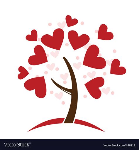 Love Hearts Tree Royalty Free Vector Image Vectorstock