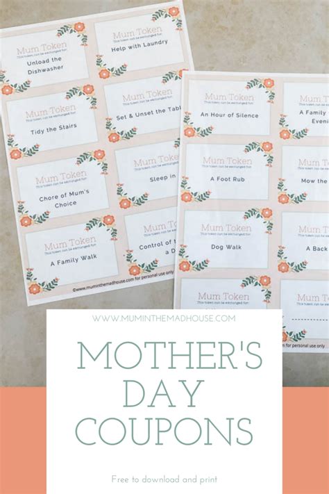 Free Printable Mothers Day Coupon Book Mum In The Madhouse