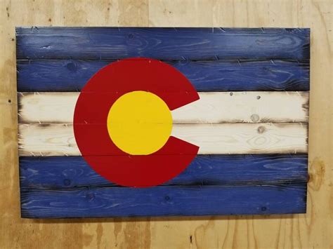 Rustic Wood Colorado Flag Colorado State Flag Wall Art Etsy