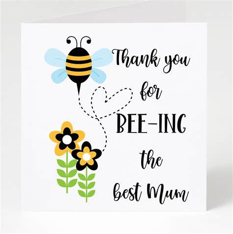 Mothers Day Card Mothers Day Bumble Bee Bee Card Etsy