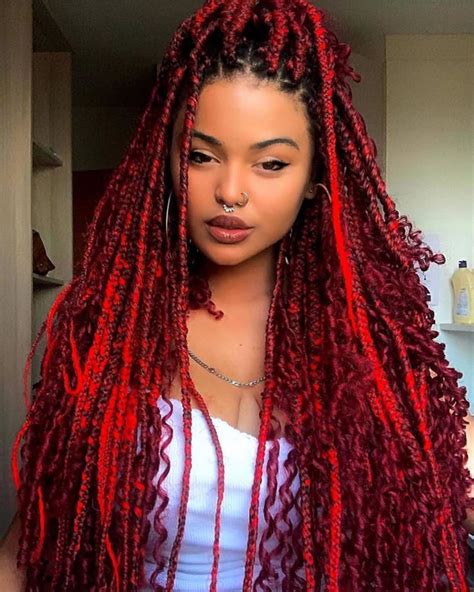 red box braids the majestic poetic justice braids of the african american women are on the peak