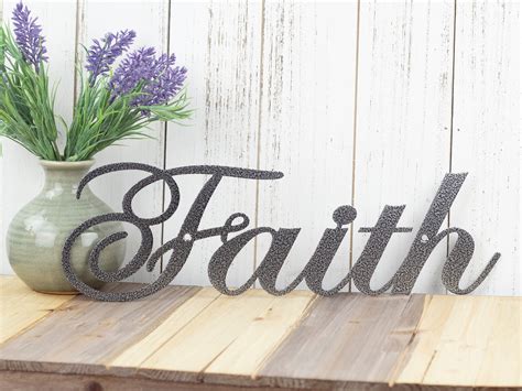 Faith Metal Wall Art Metal Sign Faith Sign Spiritual Etsy