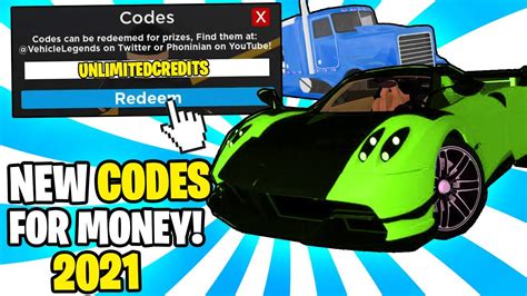 New All Working Codes For Vehicle Legends In 2021 Roblox Vehicle